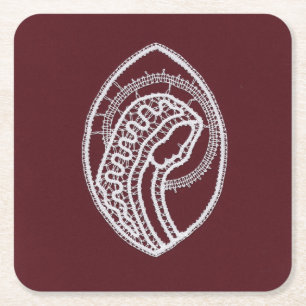 Posavasos Cuadrado De Papel Santa María de la Virgen, encaje