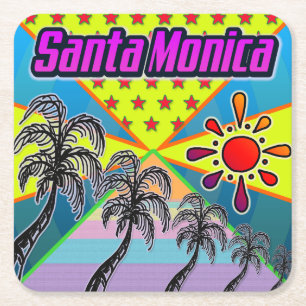 Posavasos Cuadrado De Papel Santa Monica Freedom Coaster