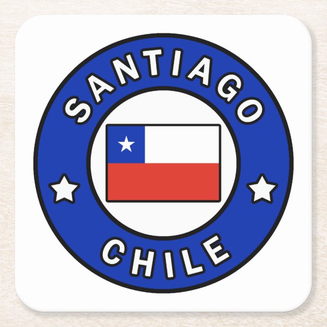 Posavasos Cuadrado De Papel Santiago Chile (Anverso)