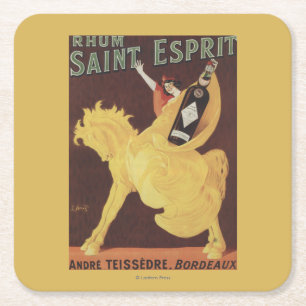 Posavasos Cuadrado De Papel Santo Esprit de Rhum - promo de Andre Teissedre