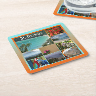 Posavasos Cuadrado De Papel Santo Tomás - Collage de fotos escénico 6119