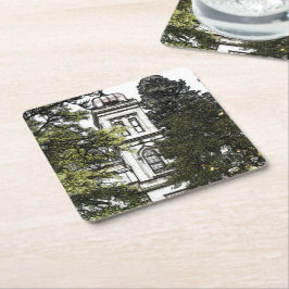 Posavasos Cuadrado De Papel Santuario entre los árboles