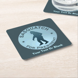 Posavasos Cuadrado De Papel Sasquatch Para Presidente