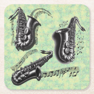 Posavasos Cuadrado De Papel Sax