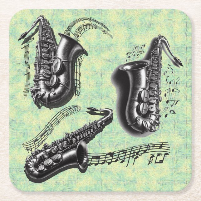 Posavasos Cuadrado De Papel Sax (Anverso)