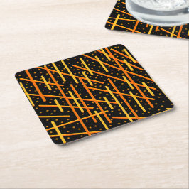 Posavasos Cuadrado De Papel Say Cheese And Macaroni Cheesy Orange On Black Art