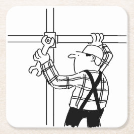 Posavasos Cuadrado De Papel Scaffolder con Scaffolding