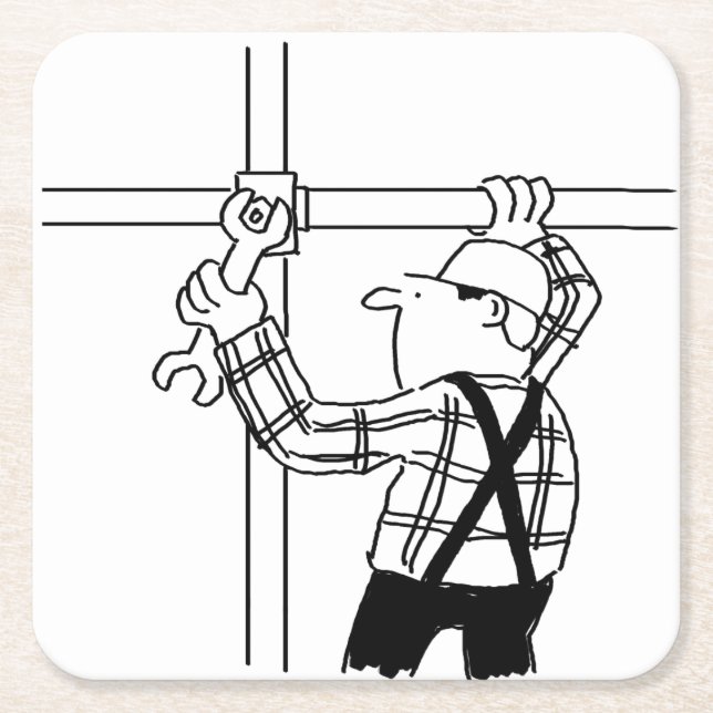 Posavasos Cuadrado De Papel Scaffolder con Scaffolding (Anverso)