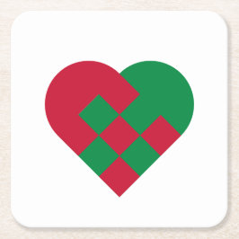 Posavasos Cuadrado De Papel Scandinavian Yule Hear - Christmas Holiday -