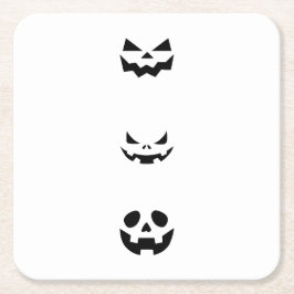 Posavasos Cuadrado De Papel Scary Halloween Faces