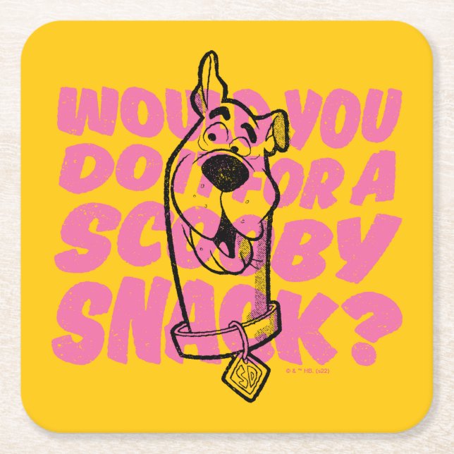 Posavasos Cuadrado De Papel Scooby-Doo |¿Lo Haría Por Un Aperitivo? (Anverso)