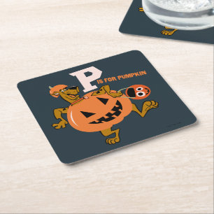 Posavasos Cuadrado De Papel Scooby-Doo   P es para Calabaza