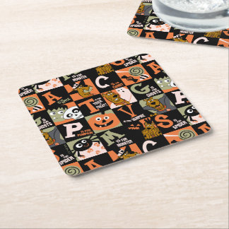 Posavasos Cuadrado De Papel Scooby-Doo | Patrón de Halloween