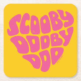 Posavasos Cuadrado De Papel Scooby Dooby Doo Heart