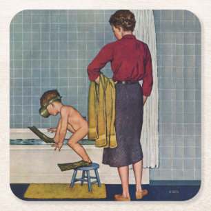 Posavasos Cuadrado De Papel Scuba en la Tuba