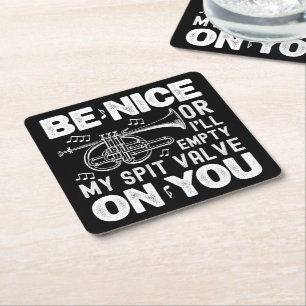 Posavasos Cuadrado De Papel Sé bueno o voy a vaciar mis amantes de la cuerda d