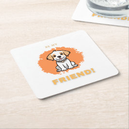 Posavasos Cuadrado De Papel Sé mi amigo - Pascua