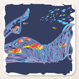 Posavasos Cuadrado De Papel Sea bottom