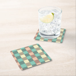 Posavasos Cuadrado De Papel Seamless plaid pattern