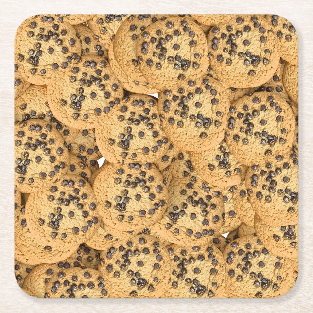 Posavasos Cuadrado De Papel Seamless Realistic Cookie Pattern Coasters (Anverso)