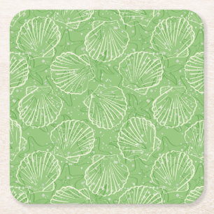 Posavasos Cuadrado De Papel Seashells del esquema