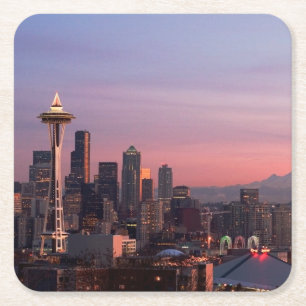 Posavasos Cuadrado De Papel Seattle del parque de Kerry