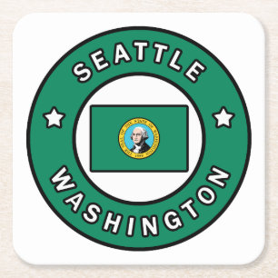 Posavasos Cuadrado De Papel Seattle Washington