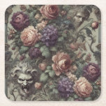 Posavasos Cuadrado De Papel Secret Societies Bloom in Spirals – Gothic<br><div class="desc">Florals conceal more than beauty in this lush entanglement. Secret Societies Bloom in Spirals weaves together dusky purples, blushed petals, and shadowed grotesques, spiraling through vines like a cipher only the initiated might read. Watchful faces emerge from the thicket, half-hidden by roses that seem to whisper secrets of allegiance and...</div>