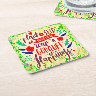 Posavasos Cuadrado De Papel Semilla de bondad