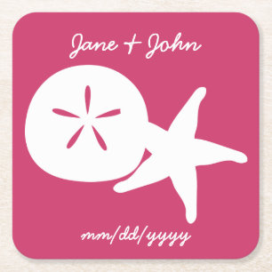 Posavasos Cuadrado De Papel Semillas de verano en escayola de papel de frambue