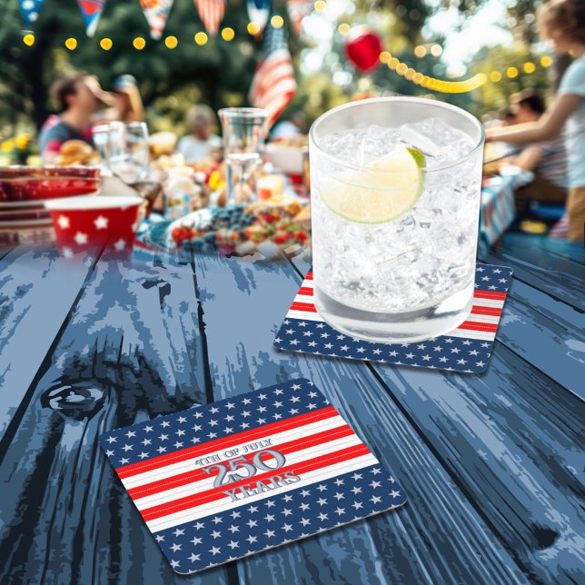 Posavasos Cuadrado De Papel Semiquincentennial Navy Stars & Stripes 250 Years (Subido por el creador)