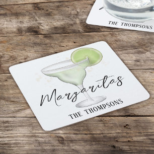 Posavasos Cuadrado De Papel Sencilla acuarela Margarita Cóctel