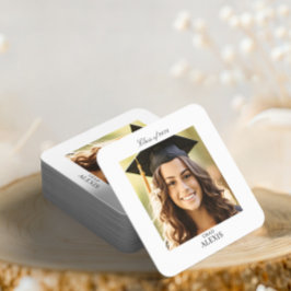 Posavasos Cuadrado De Papel Sencilla foto de fiesta de graduación moderna