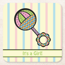 Posavasos Cuadrado De Papel Sencillamente Dulces Ataques de Papel Baby Shower