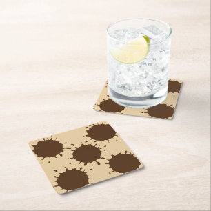 Posavasos Cuadrado De Papel Sencillo collage de fotos en círculo personalizado