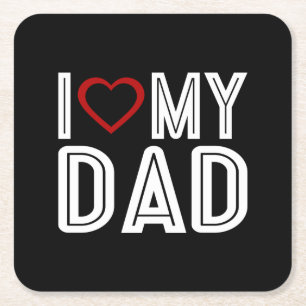 Posavasos Cuadrado De Papel Sencillo, me encanta la tipografía de mi papá Mo