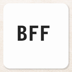 Posavasos Cuadrado De Papel Sencillo minimalista BFF mejores amigos familia no