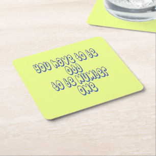 Posavasos Cuadrado De Papel Ser número uno