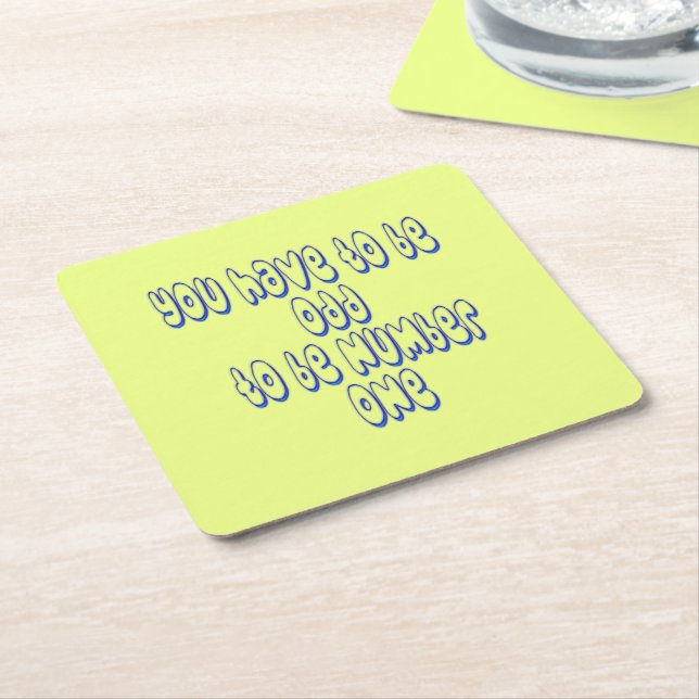 Posavasos Cuadrado De Papel Ser número uno (En perspectiva)