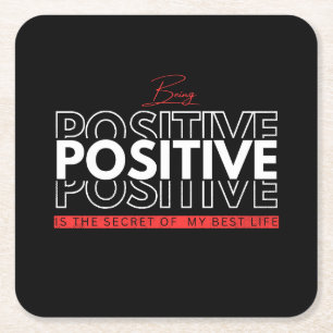Posavasos Cuadrado De Papel Ser positivo