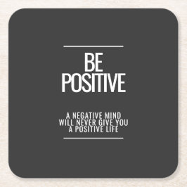 Posavasos Cuadrado De Papel Ser una montaña rusa positiva