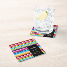 Posavasos Cuadrado De Papel Serape Spring Stripes | Boda