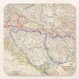 Posavasos Cuadrado De Papel Serbia, Bosnia