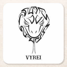 Posavasos Cuadrado De Papel Serpiente Tribal Negra y Blanca