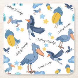 Posavasos Cuadrado De Papel Servilletas para baby shower de Shoebill
