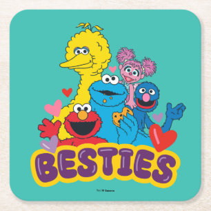 Posavasos Cuadrado De Papel Sesame Street Valentine Besties