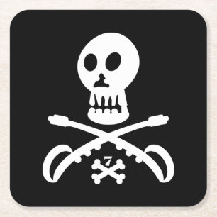 POSAVASOS CUADRADO DE PAPEL SEVEN SKULL BY MASANSER PIXELAT