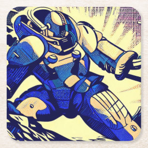 Posavasos Cuadrado De Papel SF - Anime Hero Woodcut 4