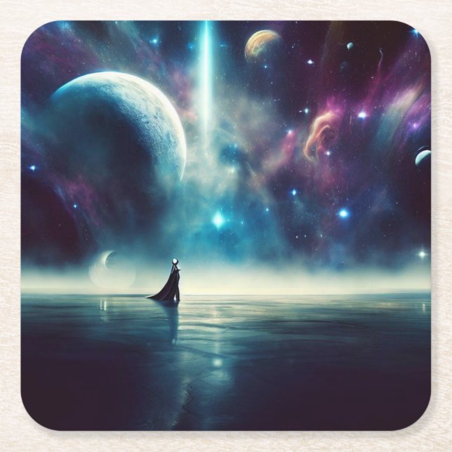 Posavasos Cuadrado De Papel SF - Opera espacial 1 (Anverso)