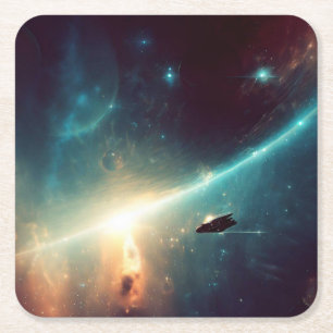 Posavasos Cuadrado De Papel SF - Opera espacial 2